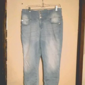 High rise cropped skinny jeans